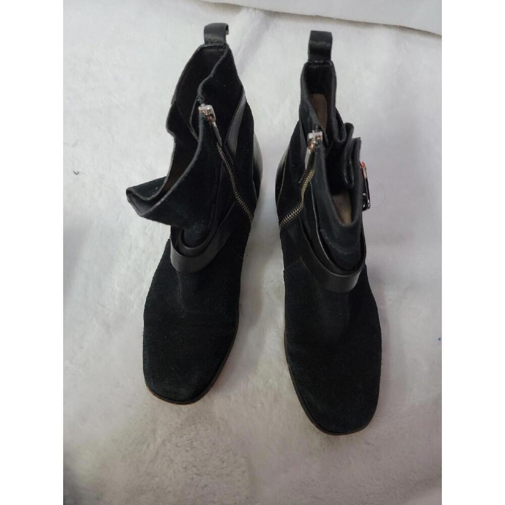 Michael Kors Women's Boots Size 8M Contemporary Black Suede LOGO, Zipper - Picture 5 of 10